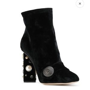 Dolce&Gabbana39ankle velvet embellished boots